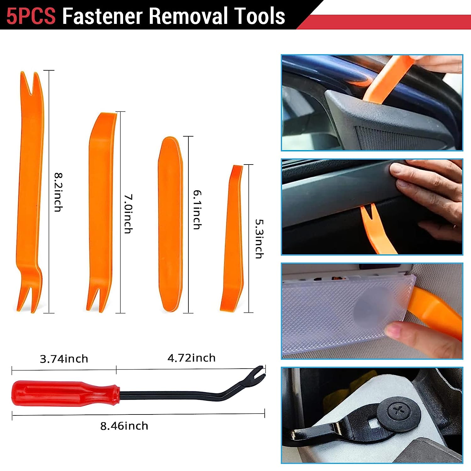 HIEOJAT 910Pcs Car Retainer Bumper Clips and Fastener Remover Kit 25 Sizes Auto Push Pin Rivets Door Trim Panel Clips for GM Ford Toyota Honda Acura Chrysler… - Image 3